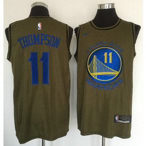 NBA Warriors 11 Klay Thompson Olive Nike Swingman Men Jersey NBA Warriors 11 Klay Thompson Olive Nike Swingman Men Jersey