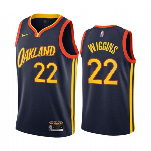NBA Warriors 22 Wiggins Navy Nike Men Jersey NBA Warriors 22 Wiggins Navy Nike Men Jersey