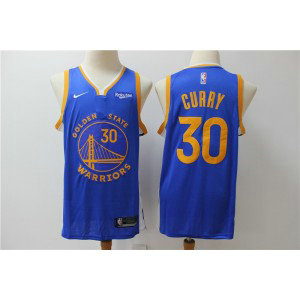 NBA Warriors 30 Stephen Curry Blue Nike Men Jersey