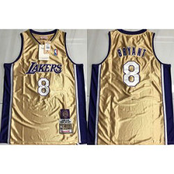 NBA lakers 8 kobe hall of fame Gold Men Jersey NBA lakers 8 kobe hall of fame Gold Men Jersey