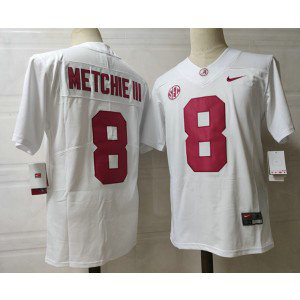 NCAA Alabama Crimson 8 Metchie III White Vapor Limited Men Jersey NCAA Alabama Crimson 8 Metchie III White Vapor Limited Men Jersey