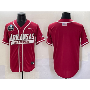NCAA Arkansas Razorbacks Blank Red Baseball Vapor Limited Men Jersey