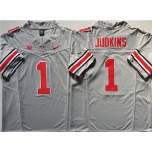 NCAA Buckeyes 1 Quinshon Judkins Gray F.U.S.E. Vapor Limited Men Jersey NCAA Buckeyes 1 Quinshon Judkins Gray F.U.S.E. Vapor Limited Men Jersey