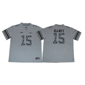 NCAA Buckeyes 15 Ezekiel Elliott Gray Shadow Football Men Jersey NCAA Buckeyes 15 Ezekiel Elliott Gray Shadow Football Men Jersey