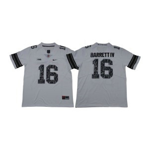 NCAA Buckeyes 16 J.T. Barrett IV White Gray Shadow Football Men Jersey NCAA Buckeyes 16 J.T. Barrett IV White Gray Shadow Football Men Jersey