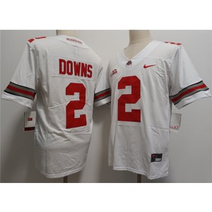 NCAA Buckeyes 2 Caleb Downs White F.U.S.E. Vapor Limited Men Jersey