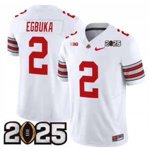 NCAA Buckeyes 2 Emeka Egbuka White 2025 CFP Final Patch F.U.S.E. Vapor Limited Men Jersey NCAA Buckeyes 2 Emeka Egbuka White 2025 CFP Final Patch F.U.S.E. Vapor Limited Men Jersey