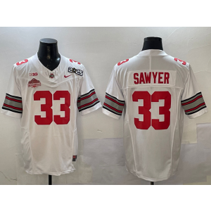 NCAA Buckeyes 33 Jack Sawyer White 2025 Champion F.U.S.E. Vapor Limited Men Jersey NCAA Buckeyes 33 Jack Sawyer White 2025 Champion F.U.S.E. Vapor Limited Men Jersey