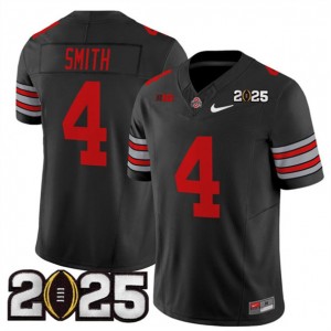 NCAA Buckeyes 4 Jeremiah Smith Black 2025 CFP Final Patch F.U.S.E. Vapor Limited Men Jersey