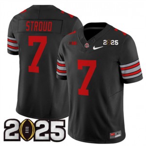 NCAA Buckeyes 7 C.J. Stroud Black 2025 CFP Final Patch F.U.S.E. Vapor Limited Men Jersey