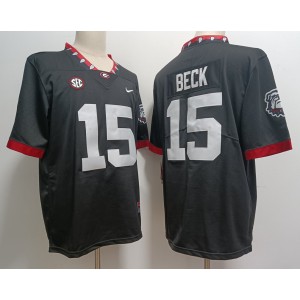 NCAA Bulldogs 15 Carson Beck Black Vapor Limited Men Jersey