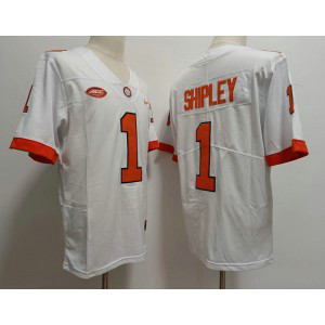 NCAA Clemson Tigers 1 Shipley White Limited Men Jersey NCAA Clemson Tigers 1 Shipley White Limited Men Jersey