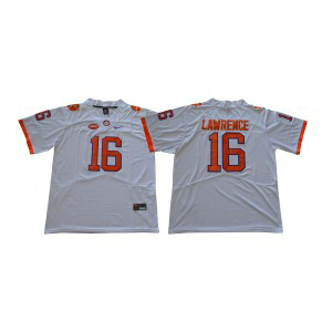 NCAA Clemson Tigers 16 Trevor Lawrence White College Football Legend Limited Men Jersey