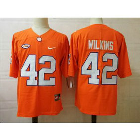 NCAA Clemson Tigers 42 WILKINS Orange Men Jersey NCAA Clemson Tigers 42 WILKINS Orange Men Jersey