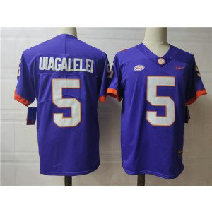 NCAA Clemson Tigers 5 UIAGELELEI Purple Men Jersey NCAA Clemson Tigers 5 UIAGELELEI Purple Men Jersey