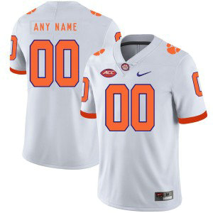 NCAA Clemson Tigers White Customized Nike College Football Men Jersey