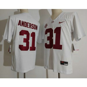 NCAA Crimson Tide 31 Anderson White Vapor Limited Men Jersey NCAA Crimson Tide 31 Anderson White Vapor Limited Men Jersey