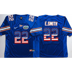 NCAA Florida Gators 22 Emmitt Smith Blue USA Flag Men Jersey NCAA Florida Gators 22 Emmitt Smith Blue USA Flag Men Jersey