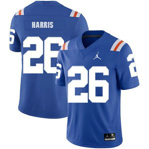 NCAA Florida Gators 26 Marcell Harris Blue Throwback College Football Men Jersey NCAA Florida Gators 26 Marcell Harris Blue Throwback College Football Men Jersey