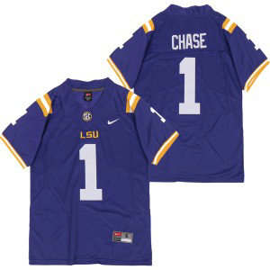 NCAA LSU Tigers 1 Ja'marr Chase Purple Nike College Football Men Jersey NCAA LSU Tigers 1 Ja'marr Chase Purple Nike College Football Men Jersey