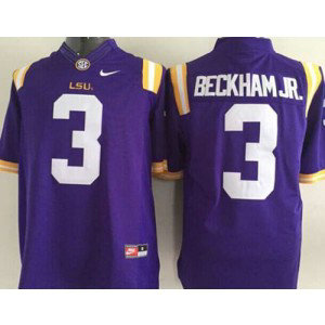 NCAA LSU Tigers 3 Odell Beckham Jr Purple Men Jersey SEC Patch NCAA LSU Tigers 3 Odell Beckham Jr Purple Men Jersey SEC Patch