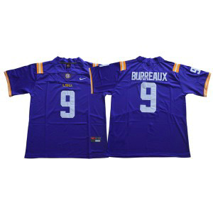 NCAA LSU Tigers 9 Joe Burreaux Purple Nike College Football Men Jersey NCAA LSU Tigers 9 Joe Burreaux Purple Nike College Football Men Jersey