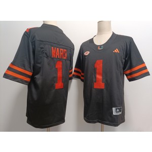 NCAA Miami Hurricanes 1 Cam Ward Black Vapor Limited Men Jersey