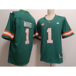 NCAA Miami Hurricanes 1 Cam Ward Green Vapor Limited Men Jersey