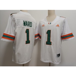 NCAA Miami Hurricanes 1 Cam Ward White Vapor Limited Men Jersey