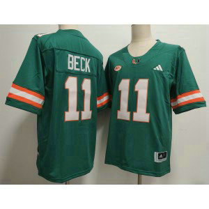 NCAA Miami Hurricanes 11 Carson Beck Green Vapor Limited Men Jersey