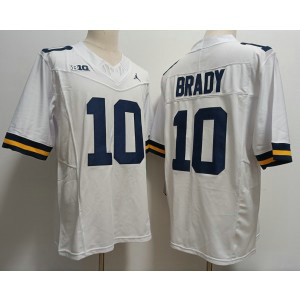 NCAA Michigan Wolverines 10 Tom Brady White 2023 F.U.S.E Vapor Limited Men Jersey