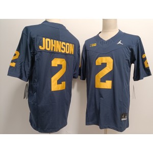 NCAA Michigan Wolverines 2 Johnson Blue F.U.S.E. Vapor Limited Men Jersey