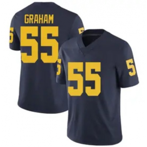 NCAA Michigan Wolverines 55 Mason Graham Blue Vapor Limited Men Jersey