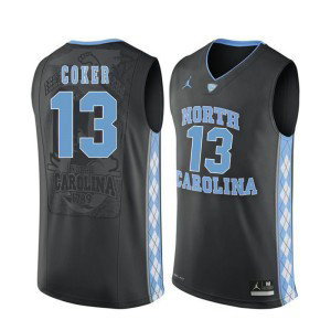 NCAA North Carolina Tar Heels 13 Kanler Coker Black Basketball Men Jersey NCAA North Carolina Tar Heels 13 Kanler Coker Black Basketball Men Jersey