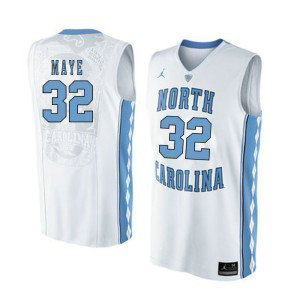 NCAA North Carolina Tar Heels 32 Luke Maye White Basketball Men Jersey NCAA North Carolina Tar Heels 32 Luke Maye White Basketball Men Jersey
