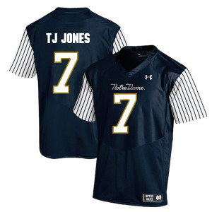 NCAA Notre Dame Fighting Irish 7 TJ Jones Navy College Football Men Jersey