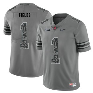 NCAA Ohio State Buckeyes 1 Justin Fields Gray Nike College Football Men Jersey NCAA Ohio State Buckeyes 1 Justin Fields Gray Nike College Football Men Jersey
