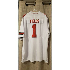 NCAA Ohio State Buckeyes 1 Justin Fields White Nike College Football Men Jersey 1 NCAA Ohio State Buckeyes 1 Justin Fields White Nike College Football Men Jersey 1