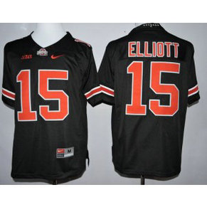 NCAA Ohio State Buckeyes 15 Ezekiel Elliott Black(Orange ) Limited Men Jersey With Big Patch NCAA Ohio State Buckeyes 15 Ezekiel Elliott Black(Orange ) Limited Men Jersey With Big Patch