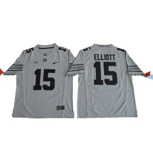 NCAA Ohio State Buckeyes 15 Ezekiel Elliott Gray Gridiron II Men Jersey NCAA Ohio State Buckeyes 15 Ezekiel Elliott Gray Gridiron II Men Jersey