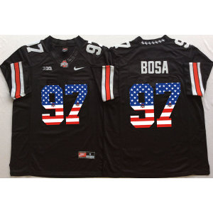 NCAA Ohio State Buckeyes 97 Joey Bosa Black USA Flag Men Jersey NCAA Ohio State Buckeyes 97 Joey Bosa Black USA Flag Men Jersey