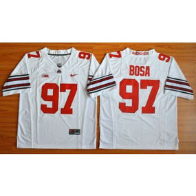 NCAA Ohio State Buckeyes 97 Joey Bosa White Diamond Quest Men Jersey With Big10 Patch NCAA Ohio State Buckeyes 97 Joey Bosa White Diamond Quest Men Jersey With Big10 Patch