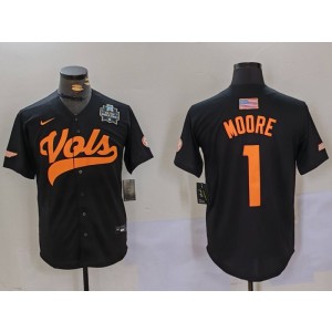 NCAA Tennessee Volunteers 1 Christian Moore Black Champion Vapor Limited Men Jersey