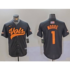 NCAA Tennessee Volunteers 1 Christian Moore Black Vapor Limited Men Jersey