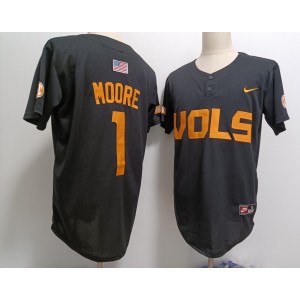NCAA Tennessee Volunteers 1 Christian Moore Black Vapor Limited Men Jersey