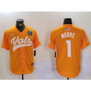 NCAA Tennessee Volunteers 1 Christian Moore Orange Champion Vapor Limited Men Jersey