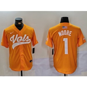 NCAA Tennessee Volunteers 1 Christian Moore Orange Vapor Limited Men Jersey