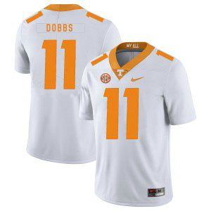 NCAA Tennessee Volunteers 11 Joshua Dobbs White Nike College Football Legend Men Jersey