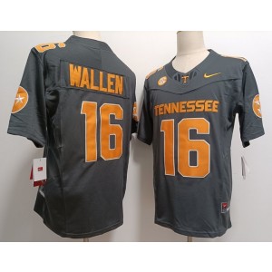 NCAA Tennessee Volunteers 16 Morgan Wallen Grey Orange F.U.S.E. Vapor Limited Men Jersey