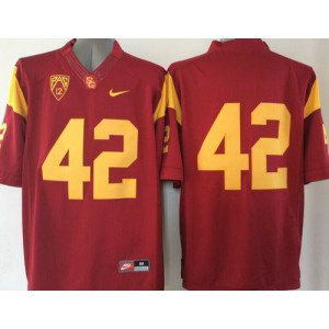 NCAA USC Trojans 42 Ronnie Lott Red PAC-12 Patch Men Jersey NCAA USC Trojans 42 Ronnie Lott Red PAC-12 Patch Men Jersey